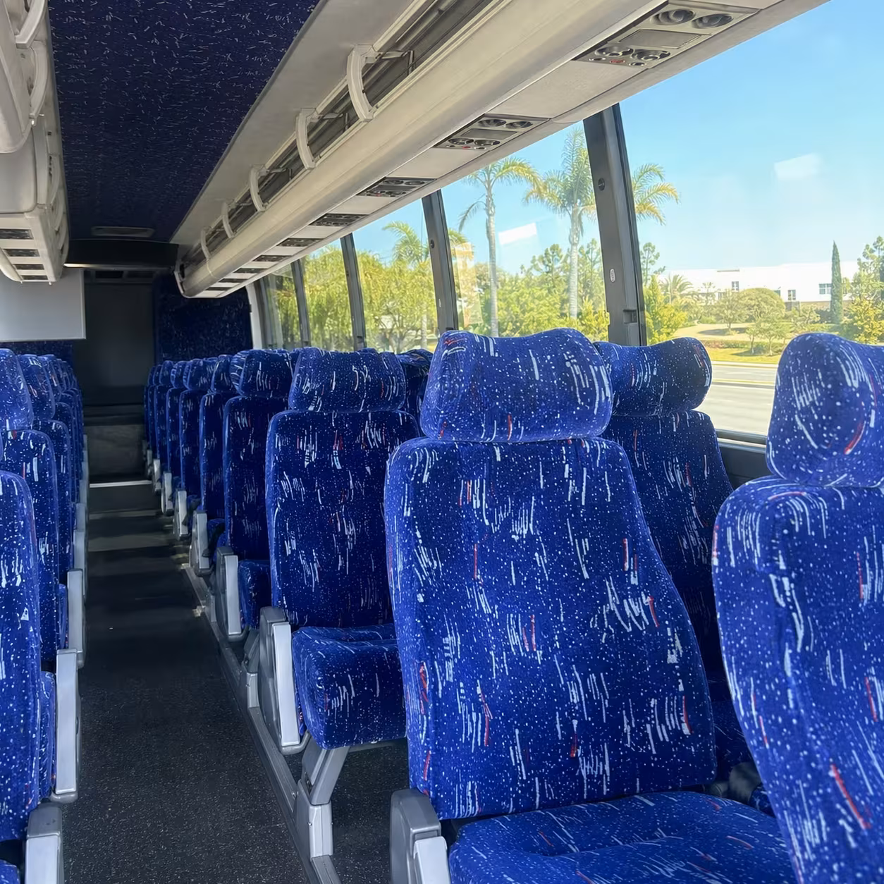 reading charter bus interior