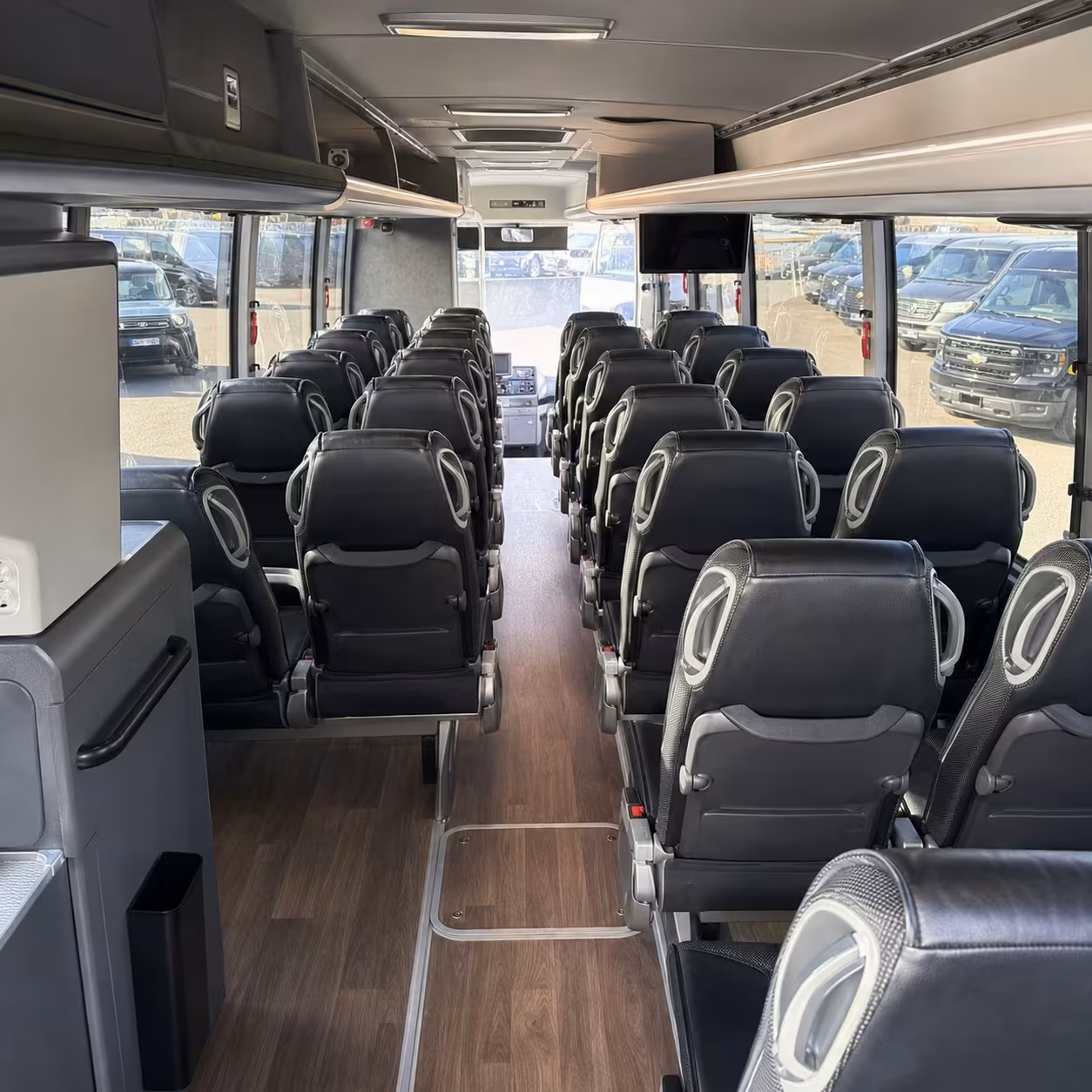 reading charter bus rental interior