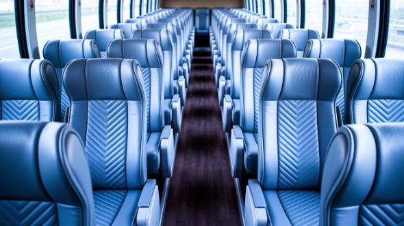 50 passenger charter bus interior reading