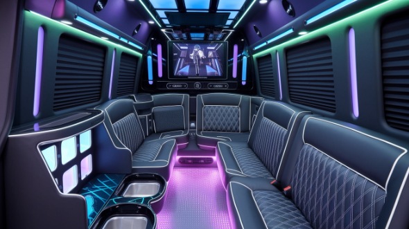reading party bus rental inside