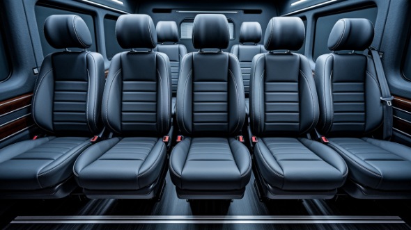 reading sprinter van with driver inside